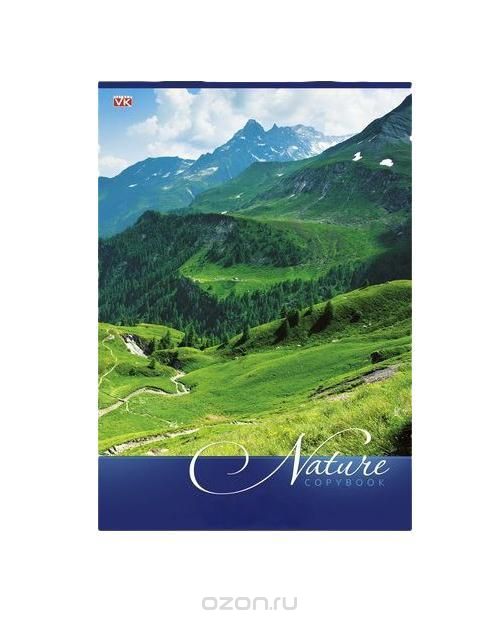 "VK" Тетрадь 80л А4ф клетка на скобе серия -Nature-