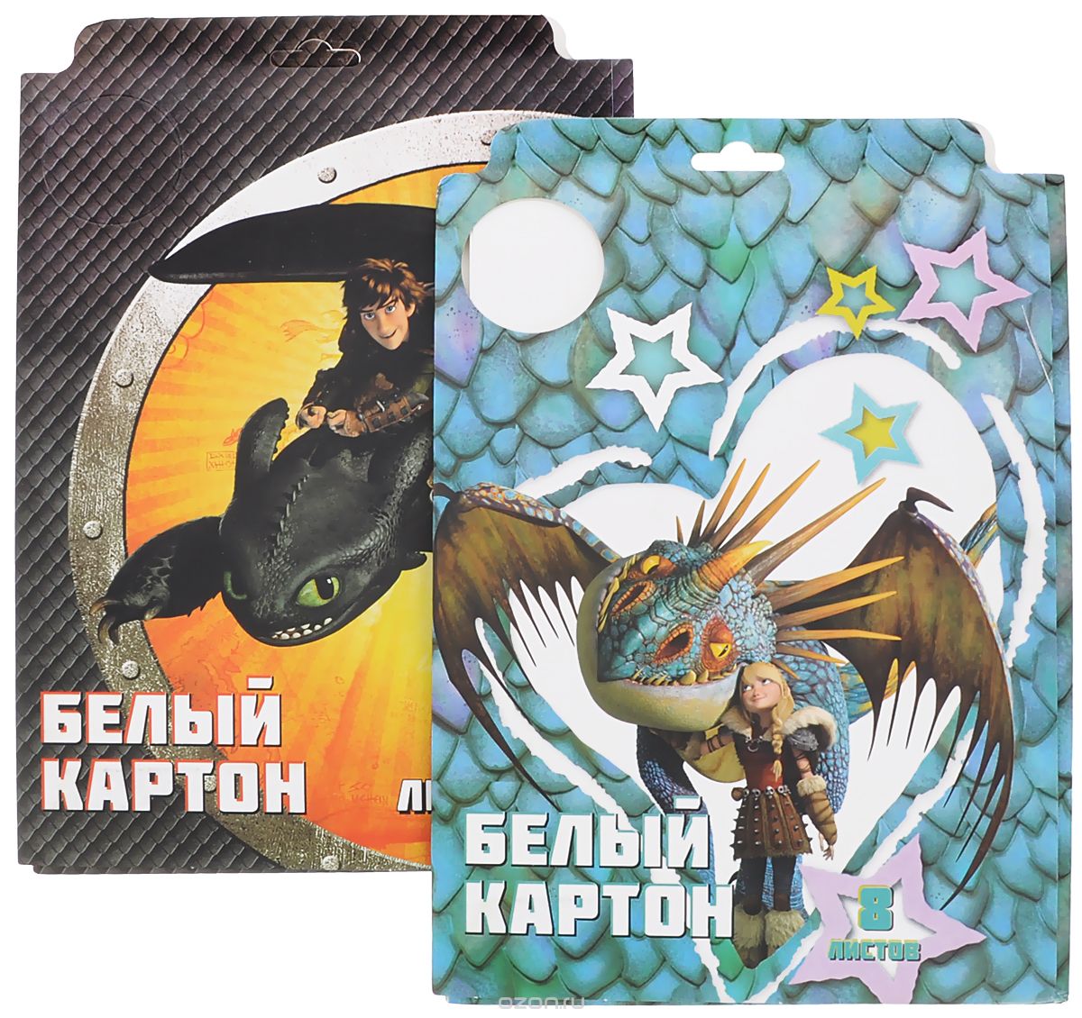 Action! Картон белый Dragons 8 листов 2 шт