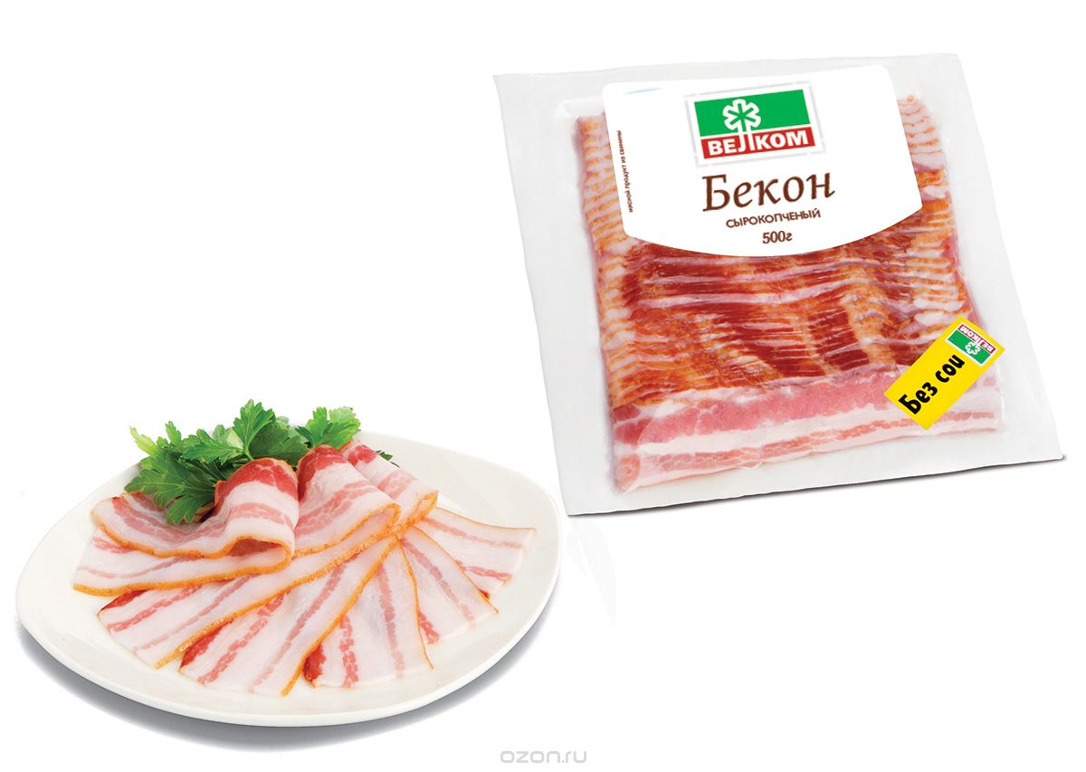 Велком Бекон сырокопченый, 500 г